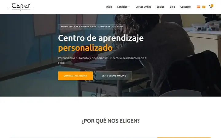 Captura de la web de Caper