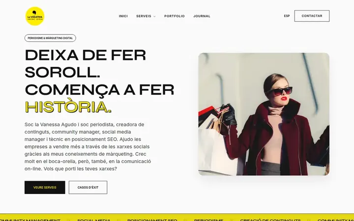 Captura de la web de La Vocativa Social Media