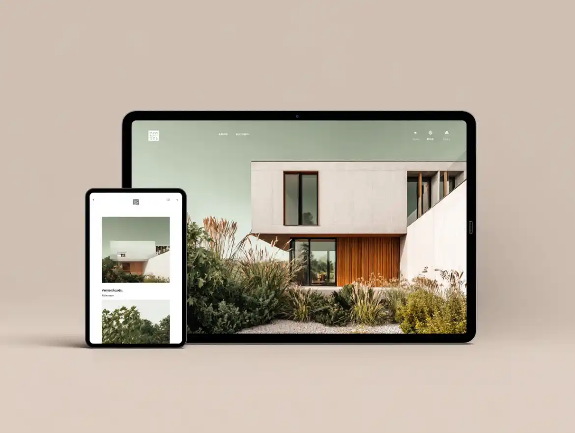 Diseño web minimalista y elegante para un portfolio de arquitectura.