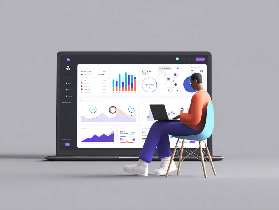 Dashboard de una aplicación SaaS en un portátil, representando el diseño web para startups tecnológicas.