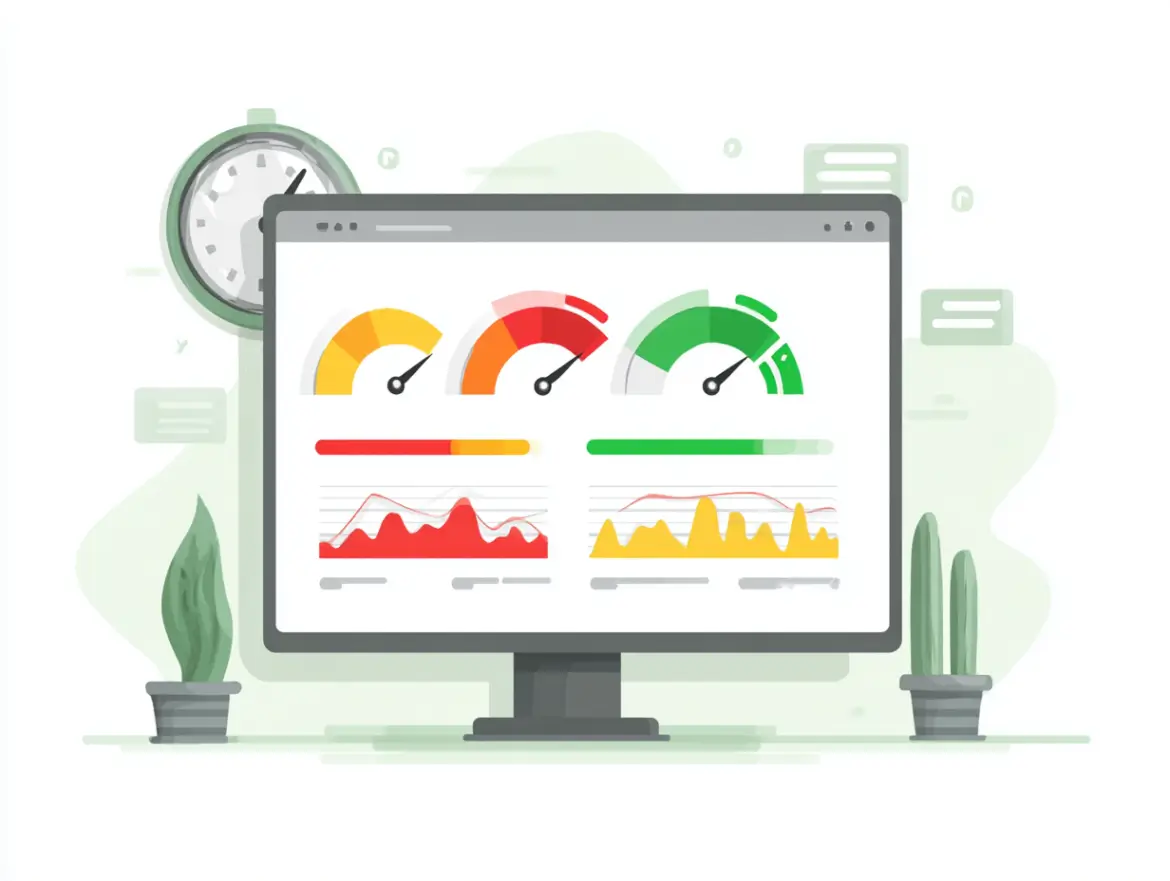 Gráfico de Core Web Vitals con puntuaciones excelentes, clave en una web para empresas tecnológicas.