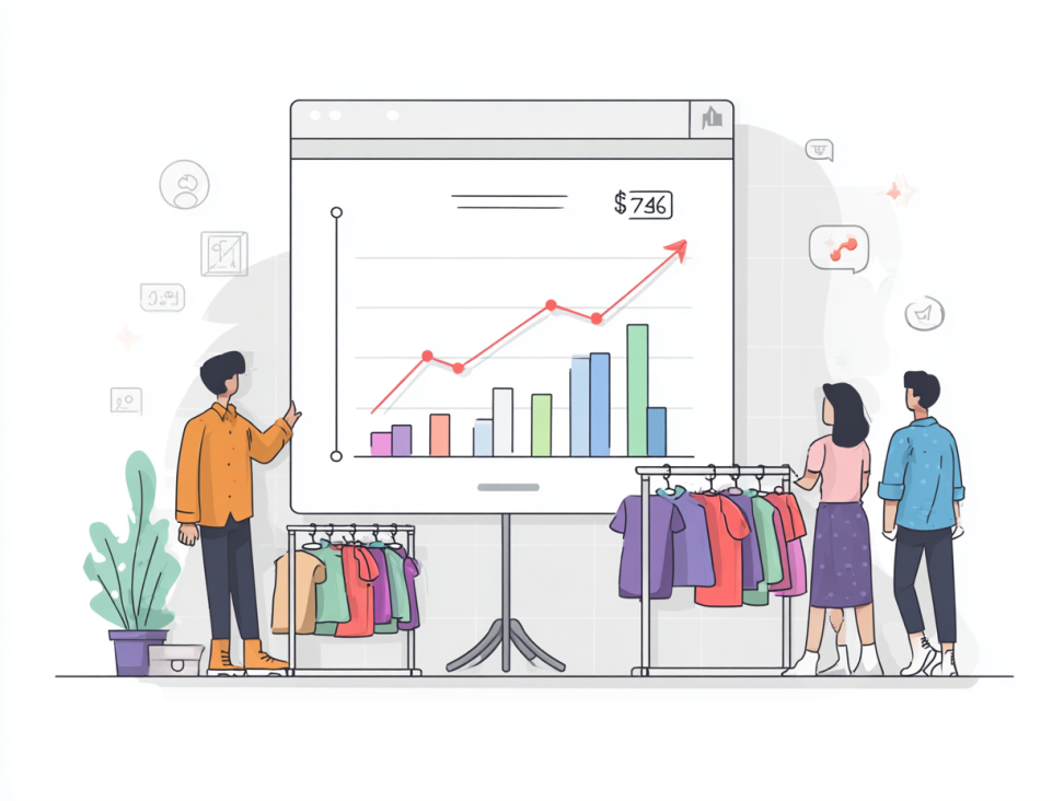 Gráfico mostrando cómo al aumentar la tasa de conversión de un ecommerce se duplican las ventas con el mismo tráfico.