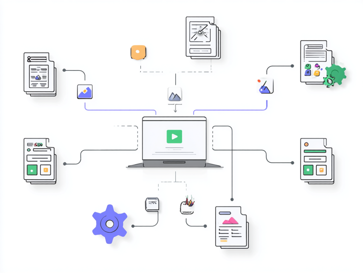 Diagrama mostrando cómo un pedido personalizado genera automáticamente un archivo listo para producción.