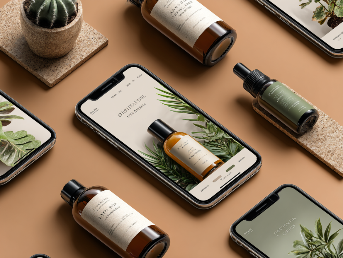 Diseño web elegante y minimalista para una marca de skincare de lujo.