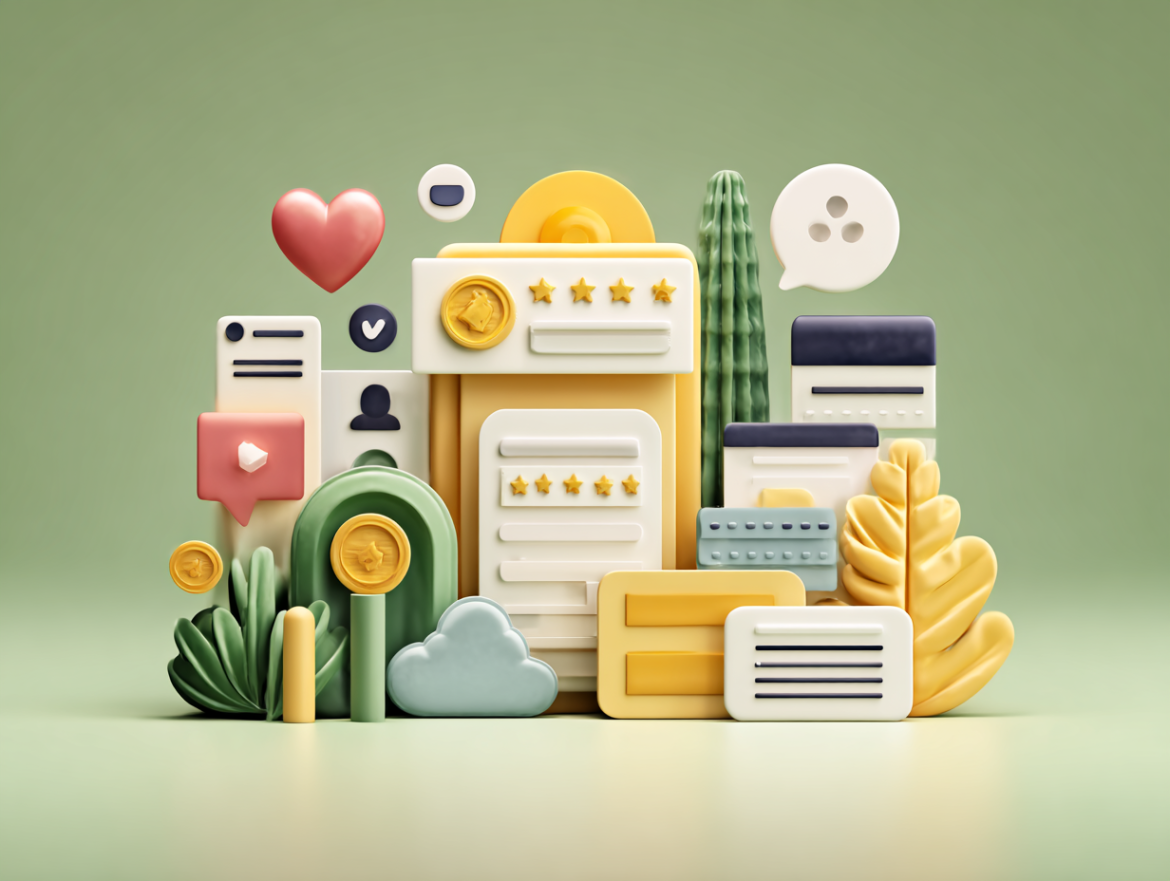 Collage con elementos de prueba social para aumentar la confianza en un ecommerce: reseñas, testimonios, logos de prensa y sellos de pago seguro.