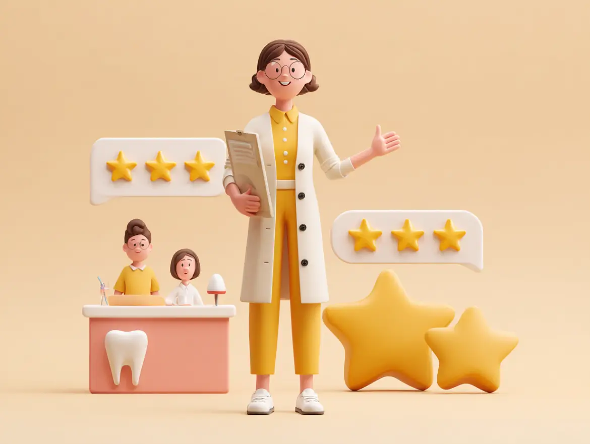 Perfil de Google de una clínica dental con una valoración de 5 estrellas, clave en la captación de pacientes.