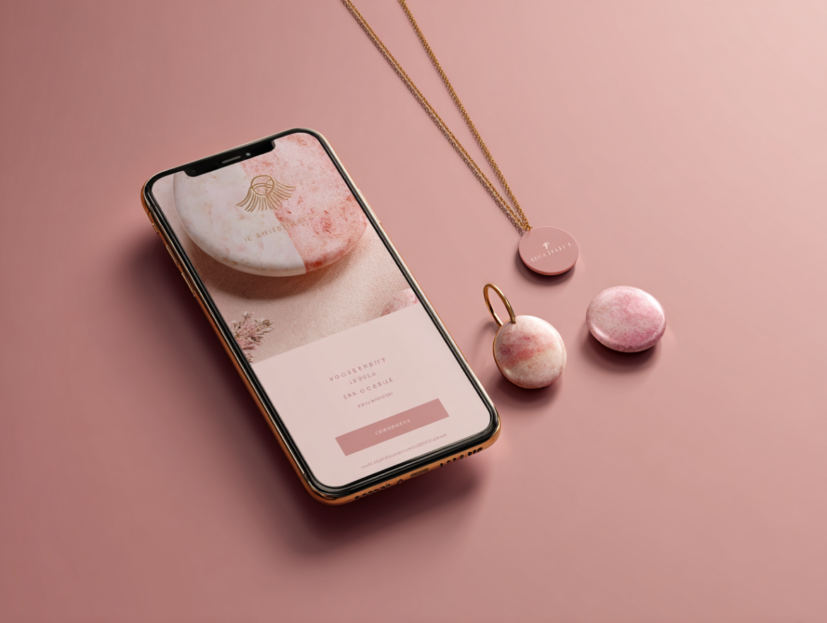 Diseño web para una marca de joyería, mostrando una experiencia de compra elegante y minimalista.