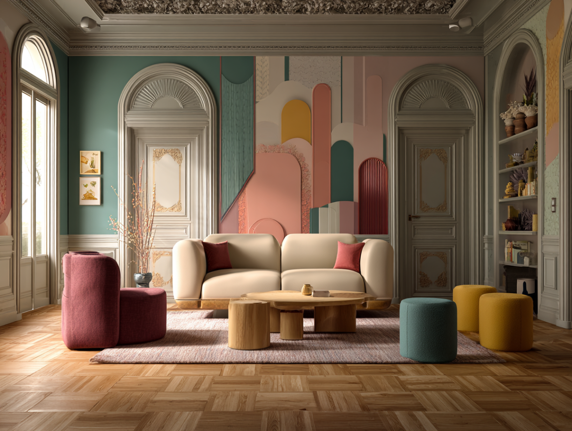 Salón de diseño con muebles de alta calidad, representando una tienda online de decoración.