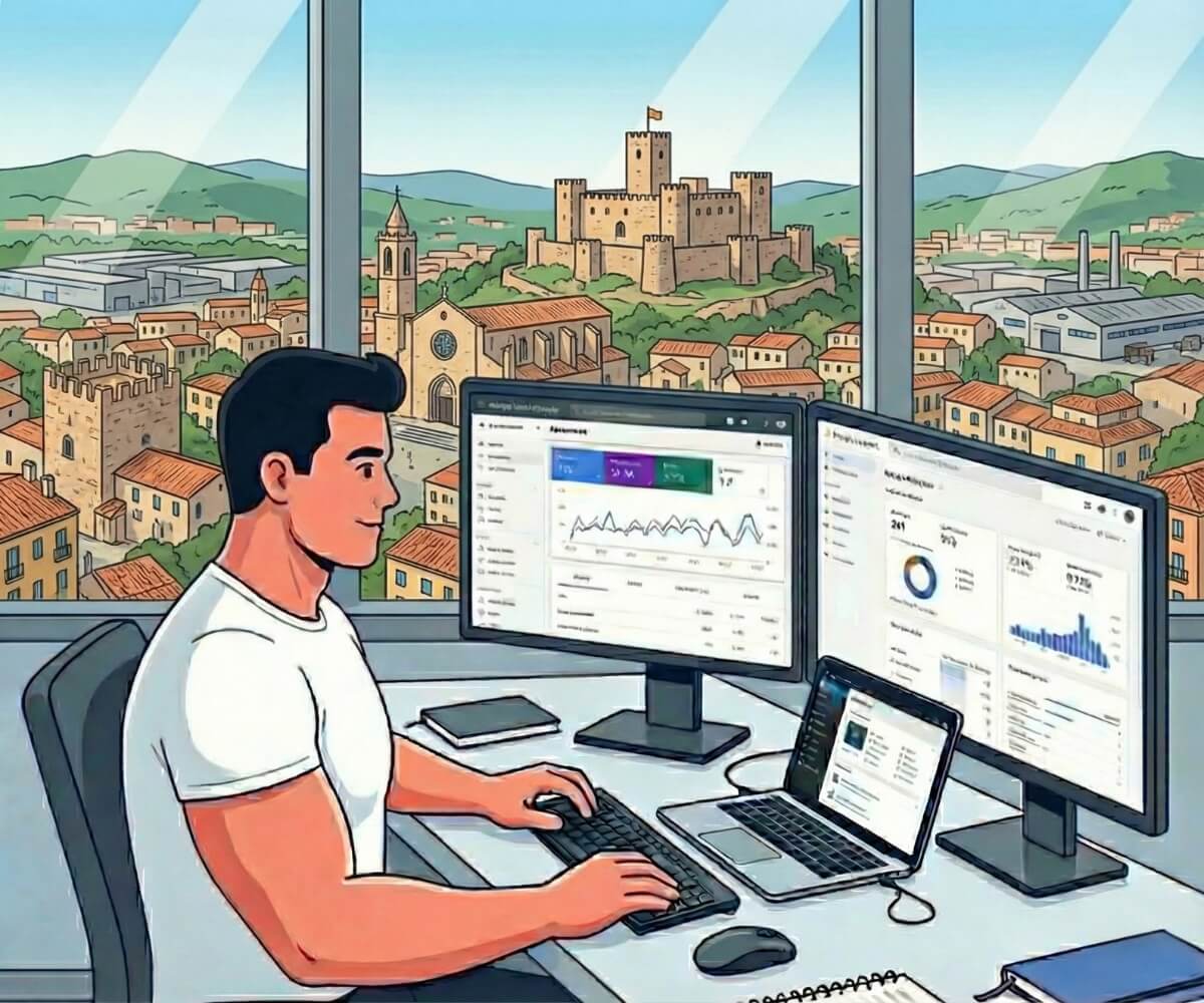 Consultor SEO Industrial analizando estrategia de exportación y datos B2B