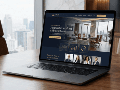 Diseño web corporativo para sector fintech y legal con seguridad blindada y autoridad visual.