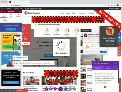 Estructura web ineficiente y lenta causada por plantillas genéricas y exceso de plugins innecesarios (Bloatware).